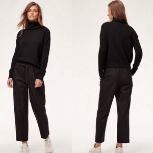Aritzia The Group Babaton Jimmy Pants Black Lyocell Blend Drawstring Medium